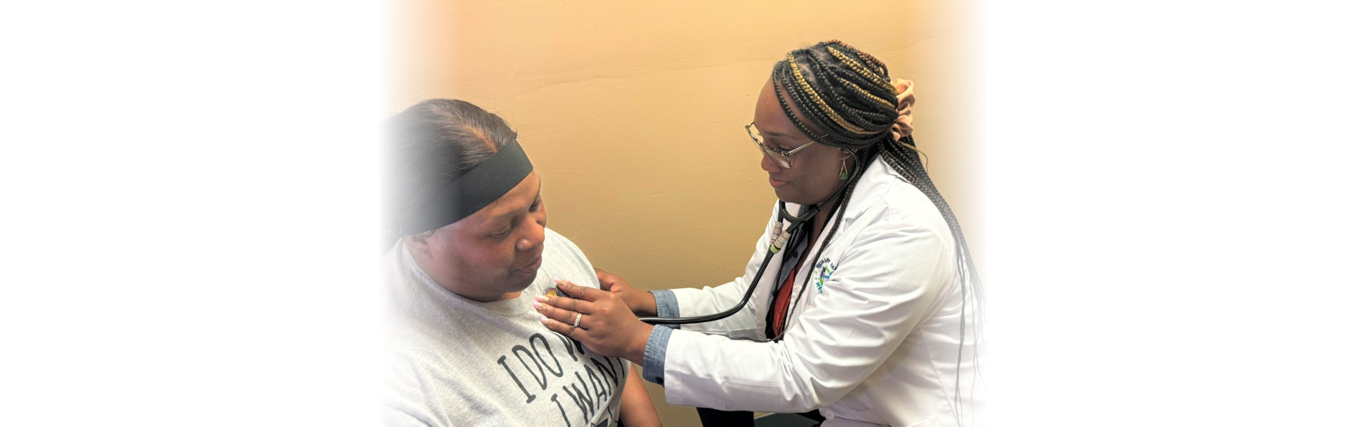 A doctor examining the patient